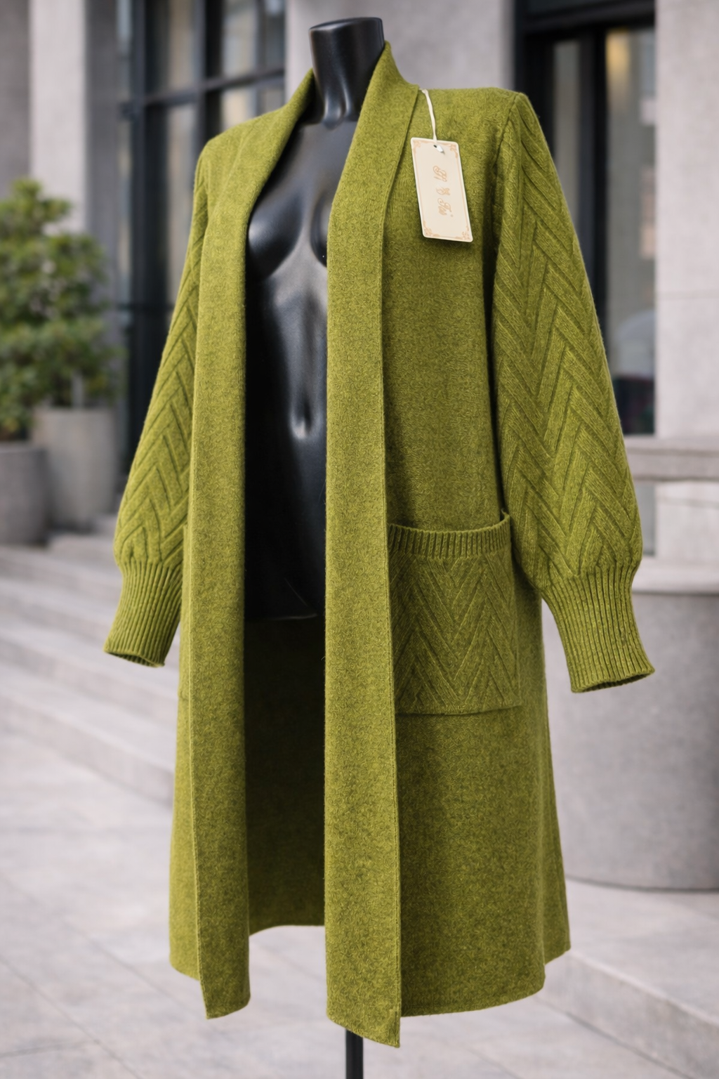 Eleganter Strick-Cardigan in Grün