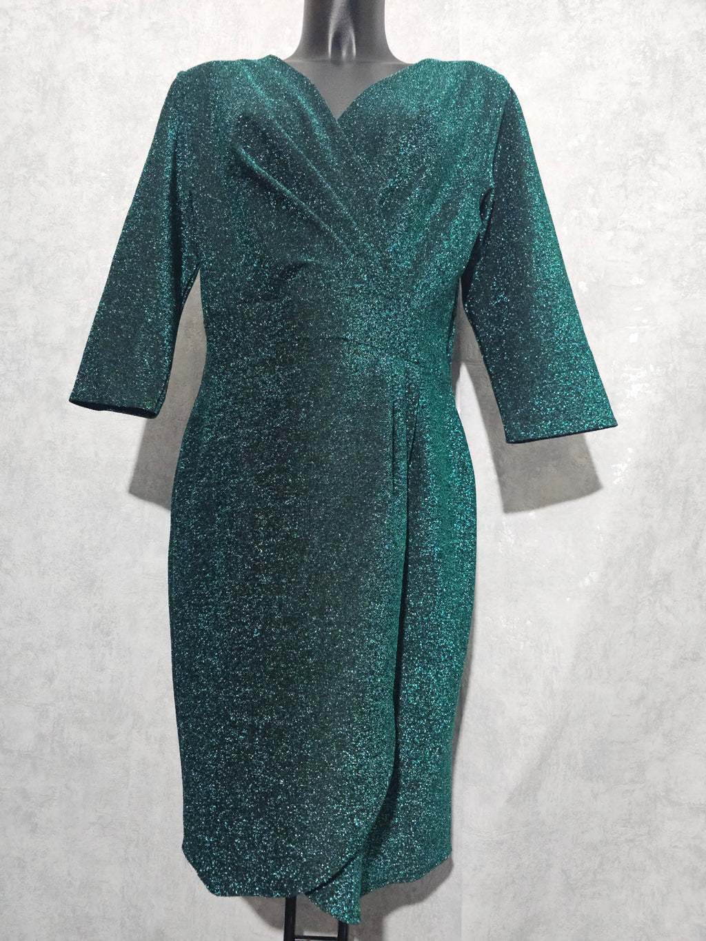 Festliches Glitzerkleid – Grün | 50