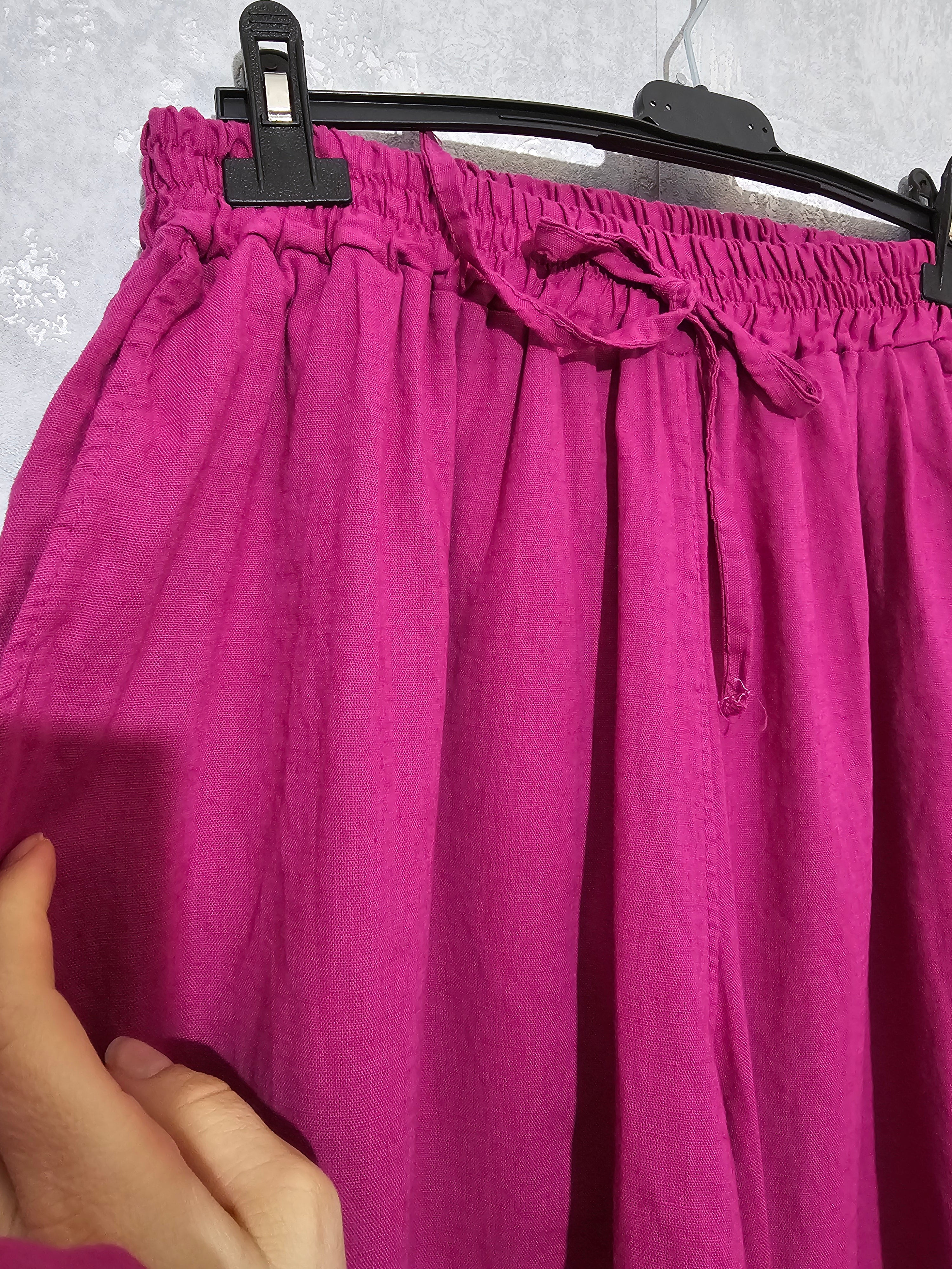 Zweiteiliges Leinen-Baumwoll-Set aus Italien – Oversize Tunika & Weite Hose