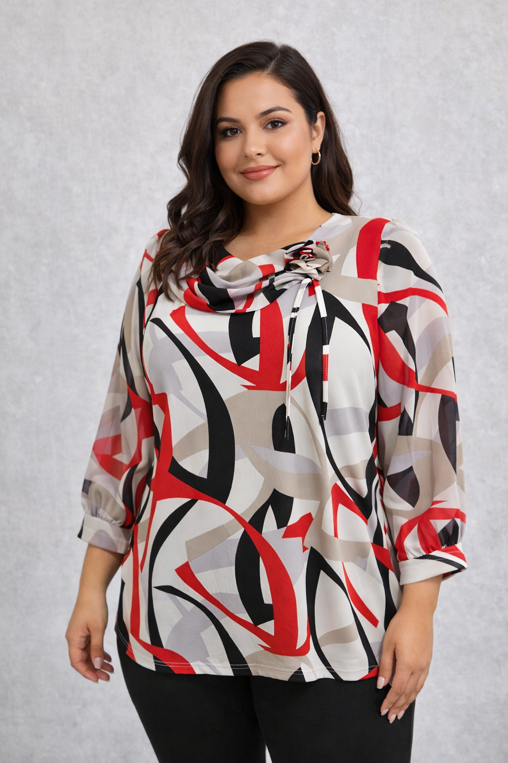 Elegante Damenbluse mit Muster – Lockerer Schnitt | L–4XL