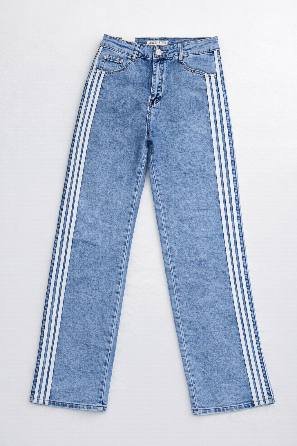 Wide Leg Jeans mit Streifen, L bis 4XL