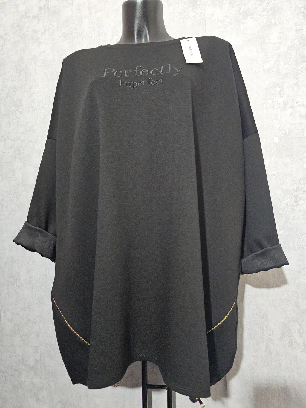 Oversize Tunika “Perfectly Imperfect” – Made in Italy – 3XL–5XL – Weich, Elastisch & Modern